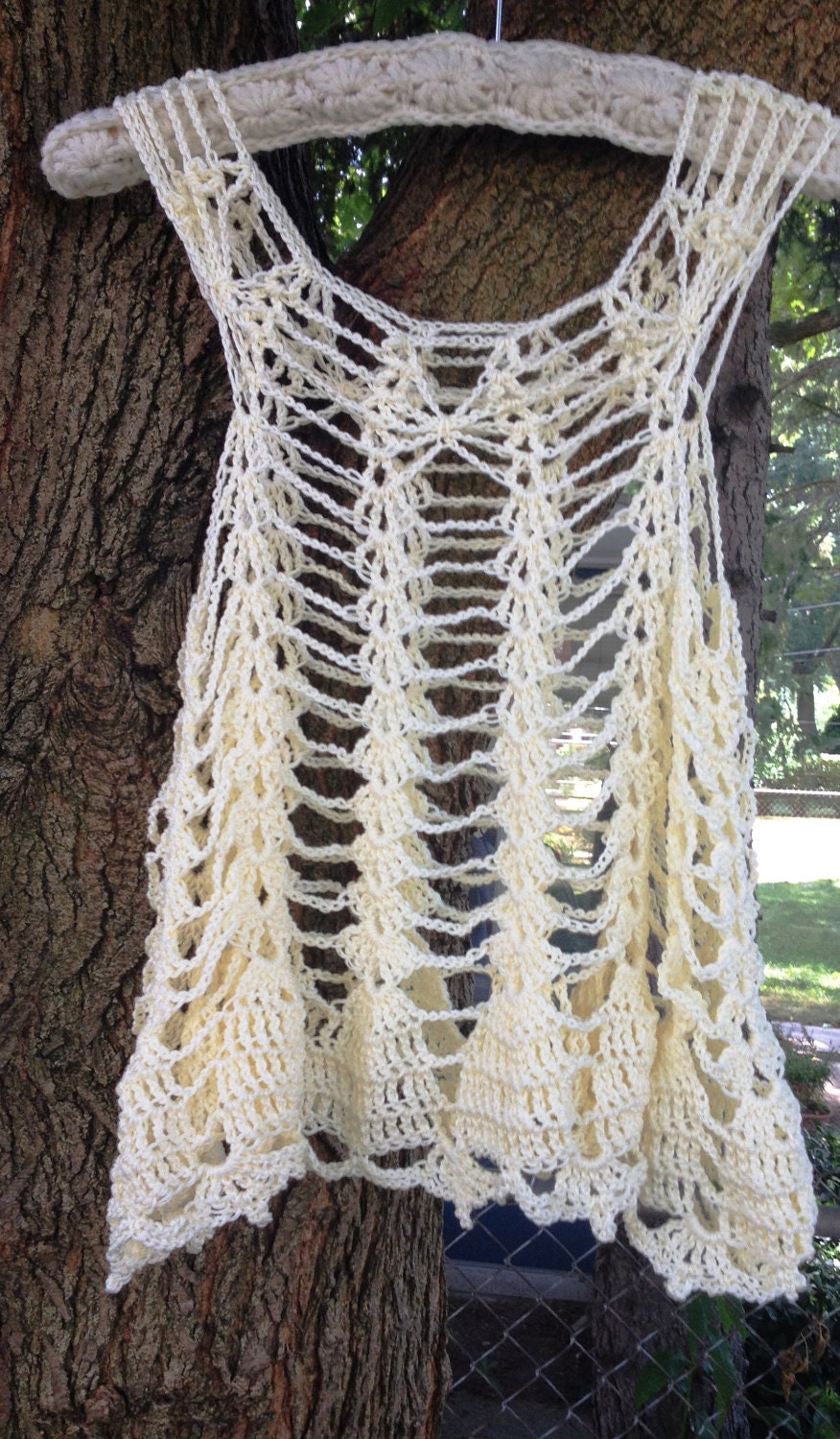 Crochet Pattern PDF White or Dark Chocolate Tank Vest Sleeveless Women Teens XS-XL