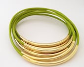 Leather Bangle Bracelets- Fall 2012 Fashion Trends, Bright Chartreuse, Bangle Bracelets, Bohemian Bracelets