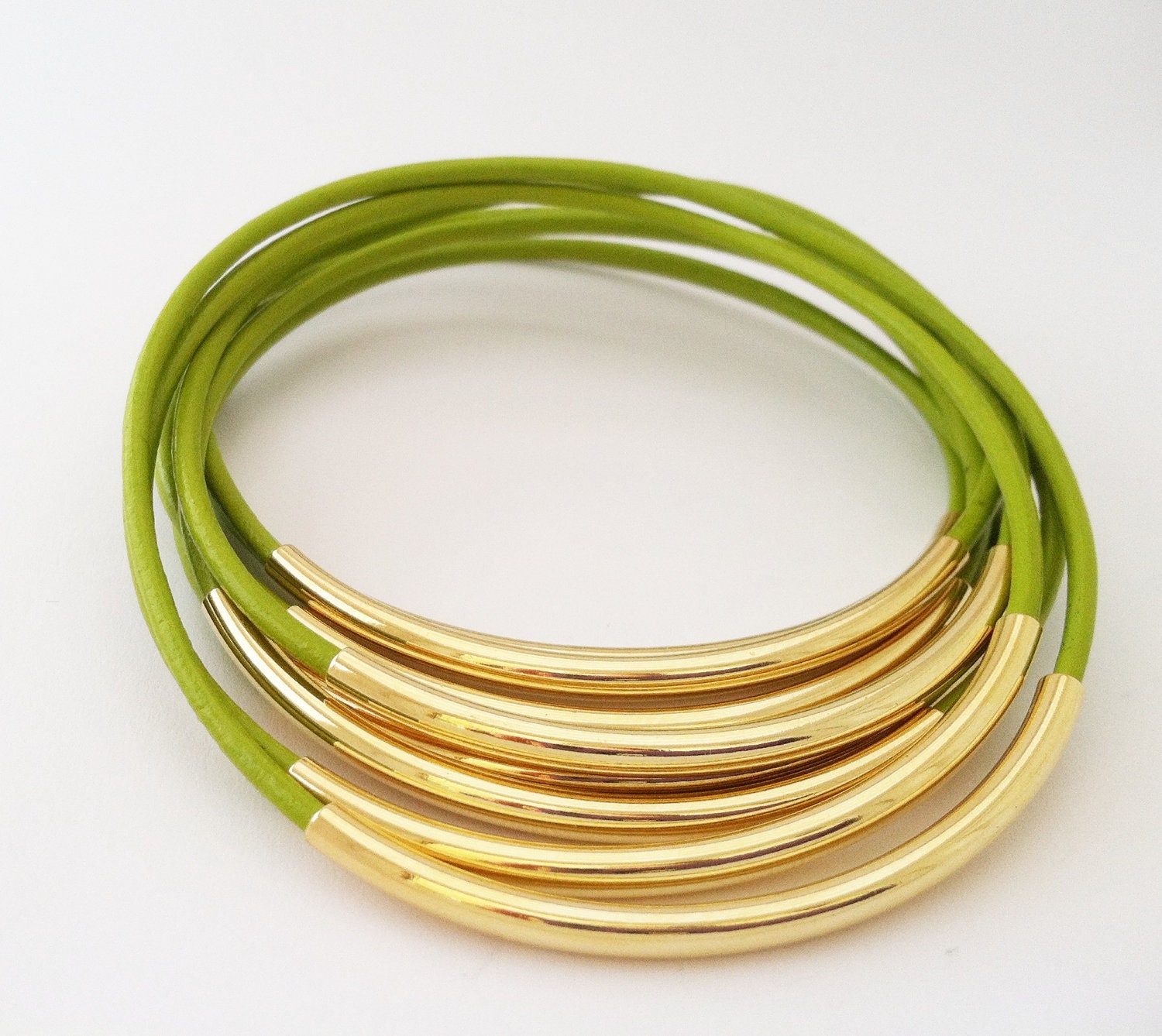 Leather Bangle Bracelets- Fall 2012 Fashion Trends, Bright Chartreuse, Bangle Bracelets, Bohemian Bracelets