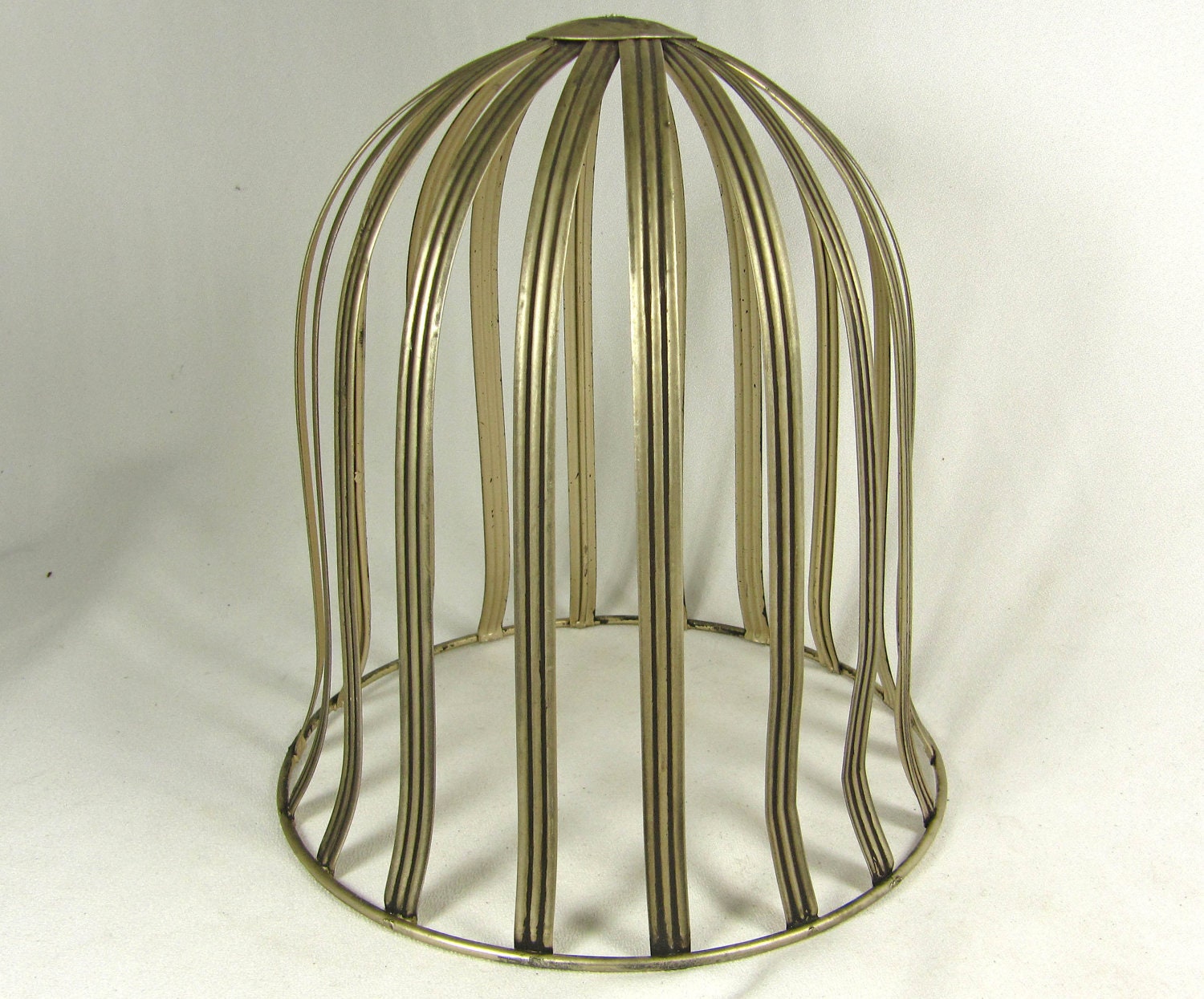 Shade Vintage Pendant Metal Pewter Finish Round Bottom Ready To Wire