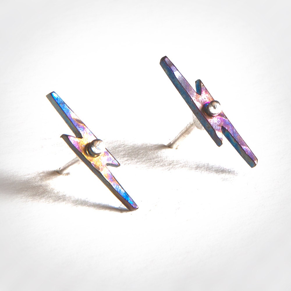 Lightning earrings, one of a kind earrings.