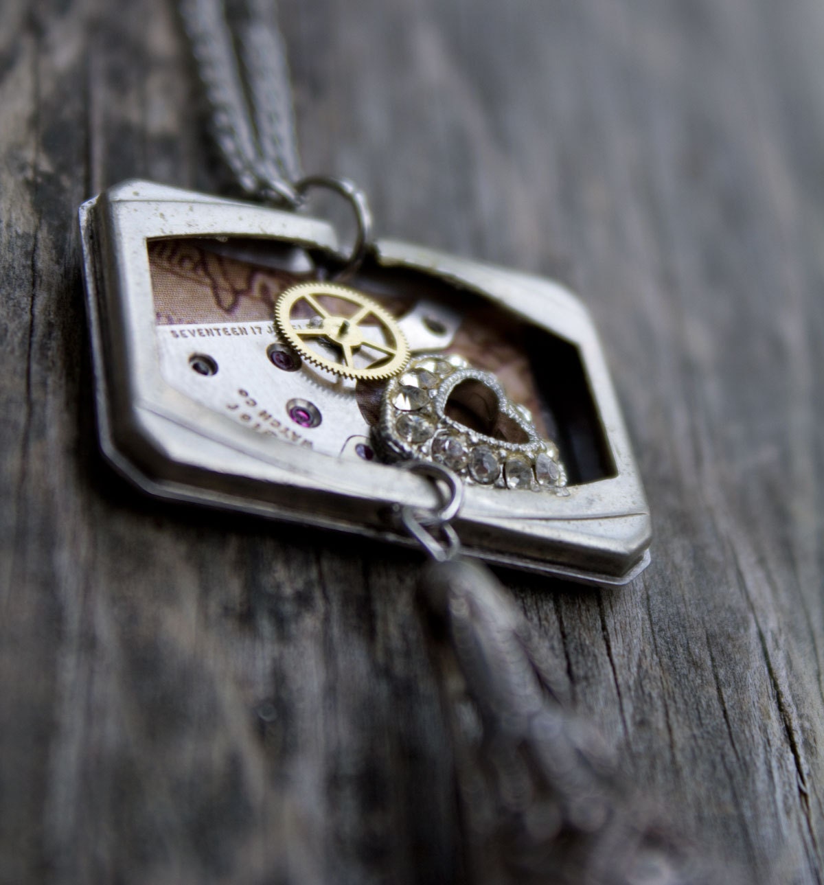 Moonlight - Upcycled OOAK Vintage Watch Pendant