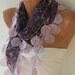 BIG SALE Purple Shawl Scarf  -  Cotton Scarf  -  Cowl Scarf with Lace Edge - fatwoman