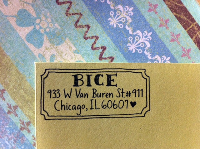 CUSTOM Hand-Drawn Return Address Stamp -  Great for Housewarming, Wedding, Baby Gifts