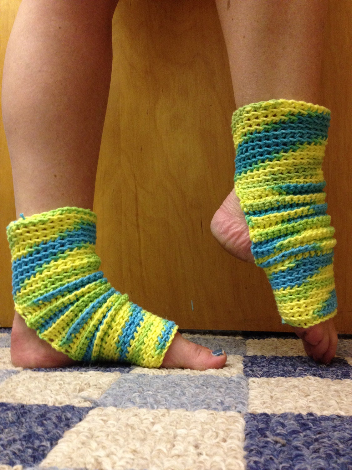 Yoga Socks in Cotton Brights  -- for Yoga, Pilates, Dance, Pedicures