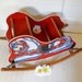 Bouncing Wooden Red Rocking Horse - Vintage Ride On Photo Prop - Shabby Farmhouse Doll Display Decor - FREE Shipping