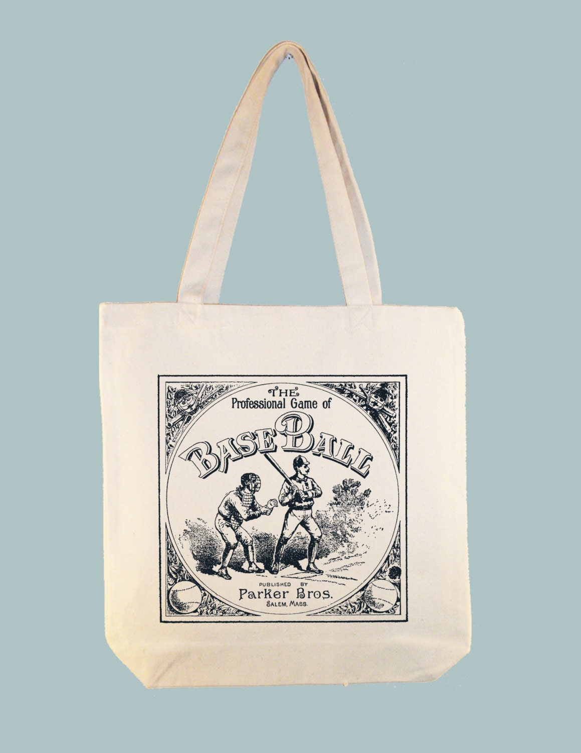 Vintage Baseball Board Game 15x15 Canvas Tote -- other sizes available