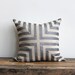 Doha metallic silver & natural handprinted organic hemp pillow cover 20x20