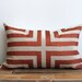 Doha pillow cover hand printed in metallic copper on natural ecru organic hemp 12x21