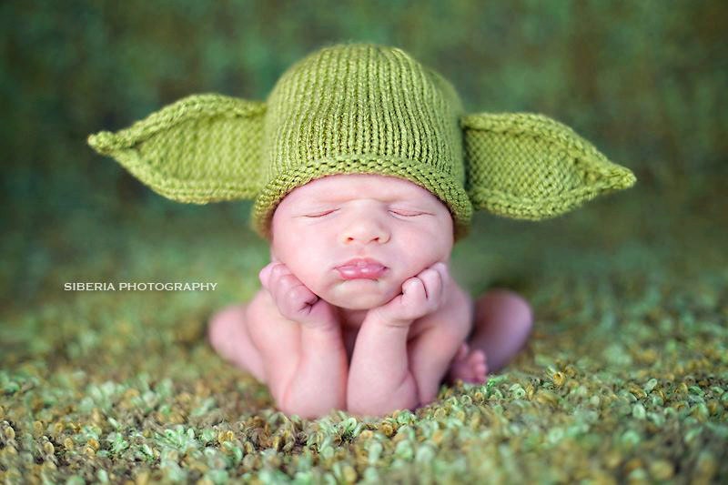 Green Yoda Baby Hat