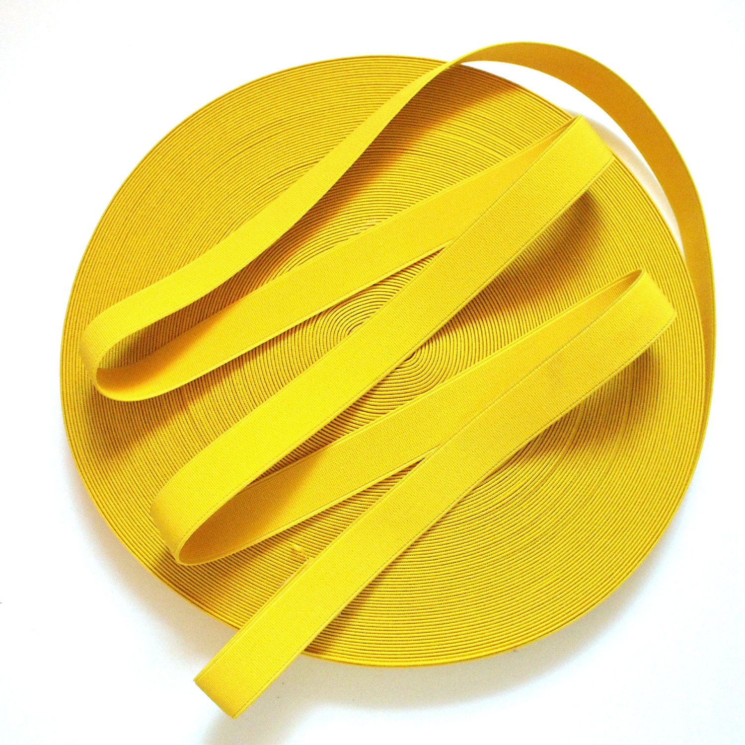 1" Egg Yolk Yellow Stretch Elastic Band. (2 Yards)