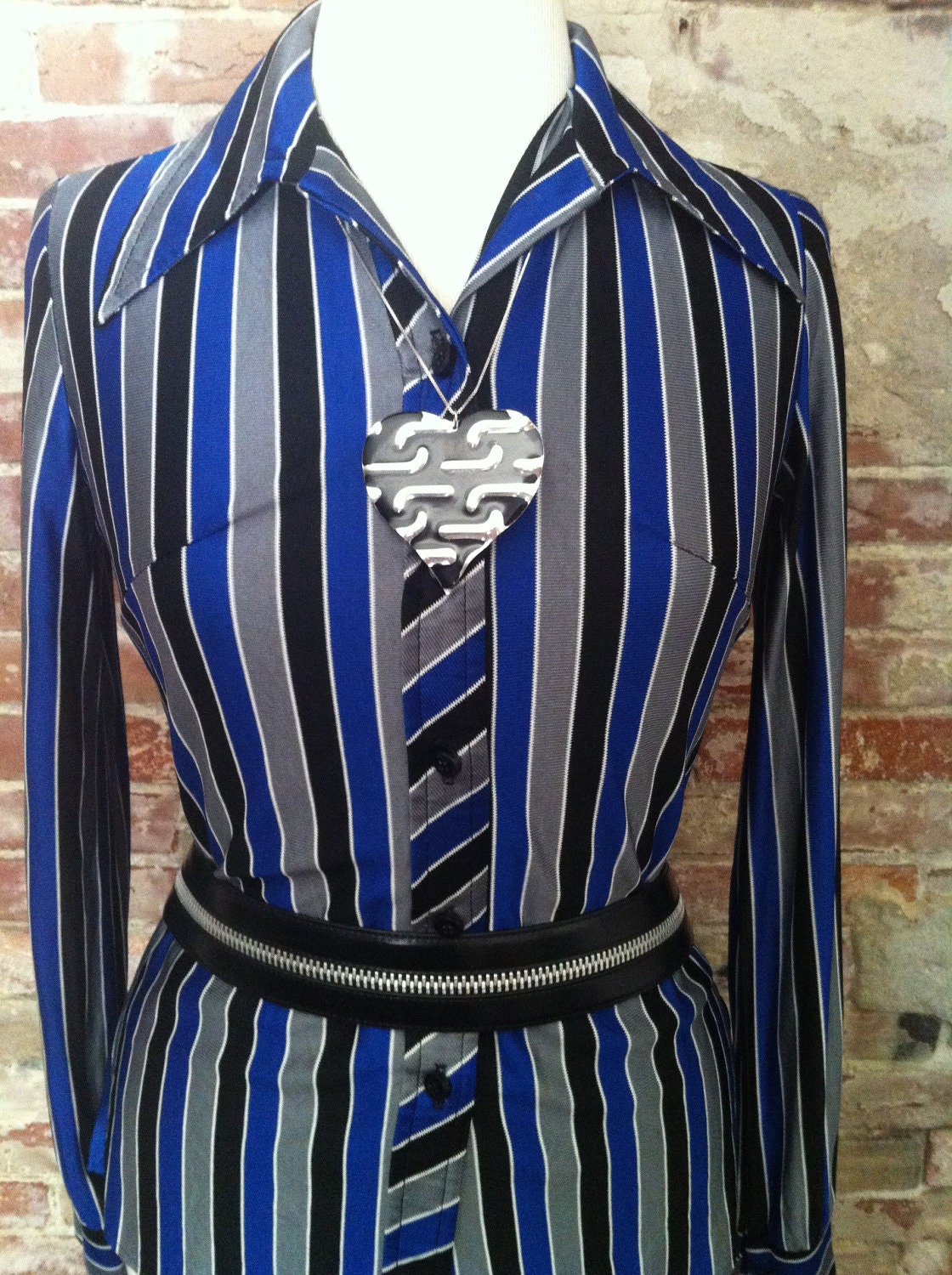 Disco Shirt Butterfly Collar Sexy and Fitted Size XS Unisex