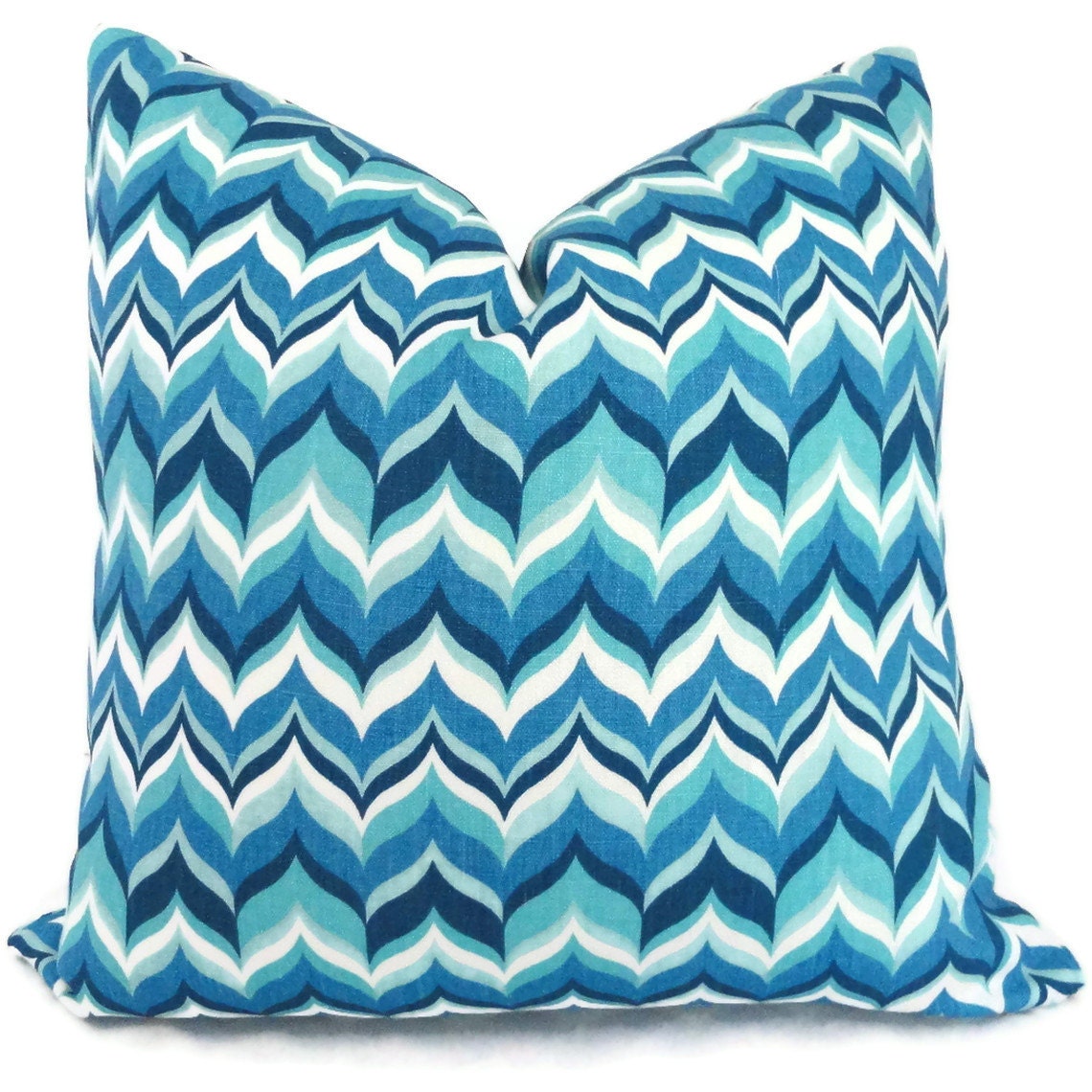 Jonathan Adler Blue and Turquoise Flame Pillow Cover 18x18, 20x20 or 22x22 or lumbar pillow, Toss Pillow, Pillow Cushion, Throw Pillow