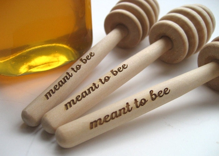 HONEY Dipper Wedding Favor  - Meant To Bee Engraved Honey Dipper - Set of 30
