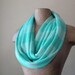 Aqua Blue Sweater Scarf - Lightweight Knit Circle Scarf - Mint Blue Infinity Scarf, Loop Scarf, Eternity Scarf