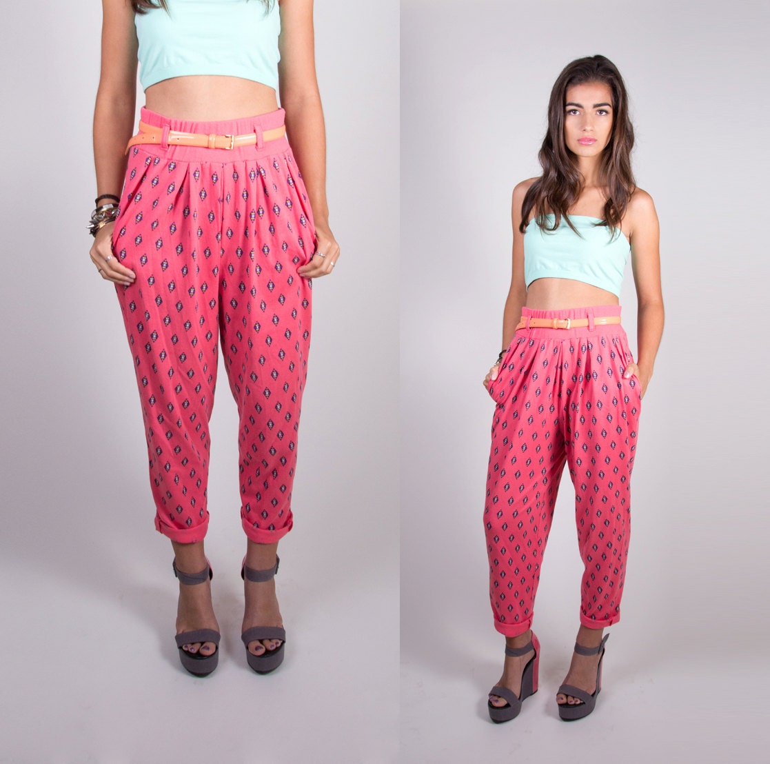 Vintage Pink Navajo Print Pants Size Small / Medium