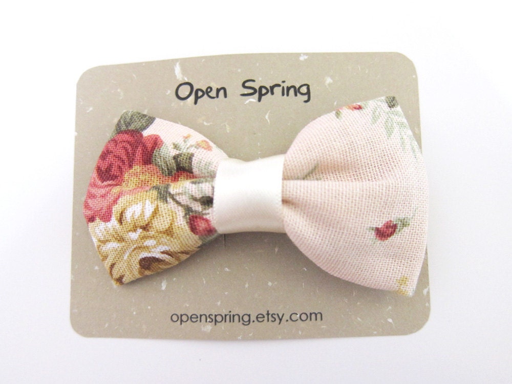 Rose pink bow hair clip