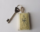 Yellow Jar of Flowers Lavender Stuffed Keyring