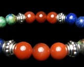 CREATIVITY (INSPIRATION) 8mm Crystal Intention Stretch Bead Bracelet w/Description Card - Carnelian, Chrysocolla, Lapis Lazuli