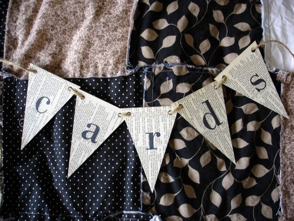 Cards wedding pendent banner recycled book paper, wedding bunting