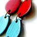 Jewelry Dangle Earrings - Modern Boho faux wood charm and chain fringe earrings- Women Gift Ideas