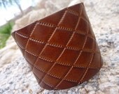 Brown Leather Bangle/Cuff Bracelet . Unisex
