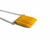 Sunny Yellow Howlite Necklace Spike Howlite Necklace Tribal Ethnick Style Modern Jewelry Summer Fashion - JoannaBizu