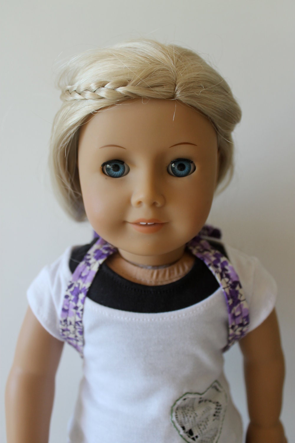 Purple Floral Backpack for American Girl or Other 18 Inch Dolls