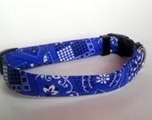Blue Bandana Dog Collar size Small