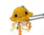 Amigurumi yellow Baby jellyfish MochiQtie - Crochet amigurui stuff mini toy / doll