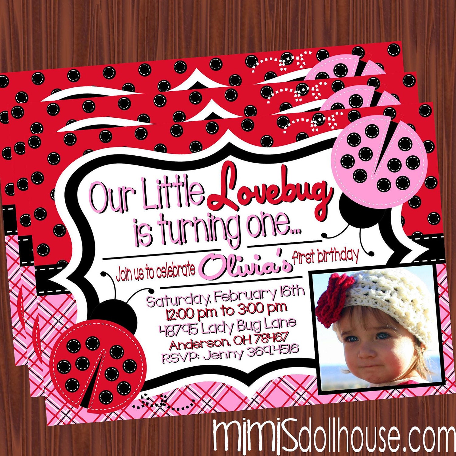 Ladybug Invitation- Printable Lovebug Birthday Party Invitation-Little Lady Party Invitation PDF/JPEG Il_170x135