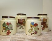 Ceramic Canister Set Hyalyn Pottery Stoneware Glass Canisters