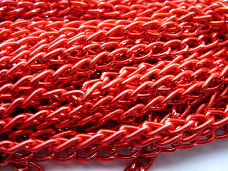 Red Chain, Aluminum, 4 x 6mm, 6 ft