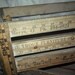 Reserved for Krystie Farmhouse, French country, Primitive fabulous yard stick storage box for baby boy nursery or shelves