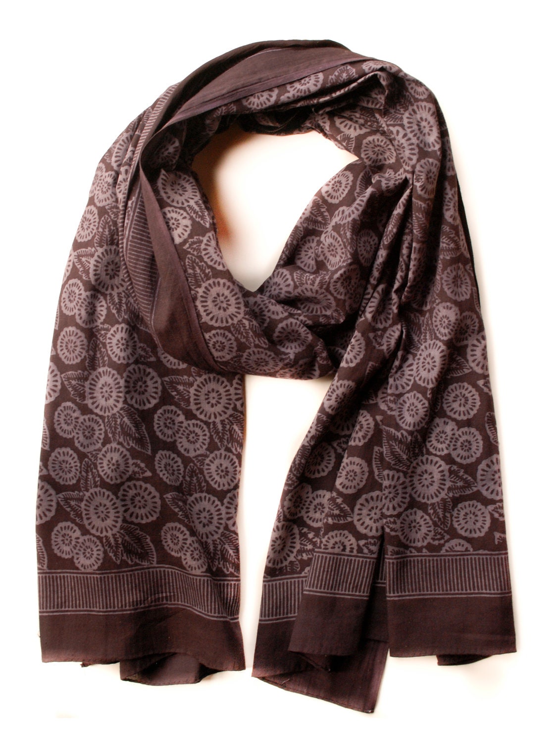 Block Printed Scarf - Logwood