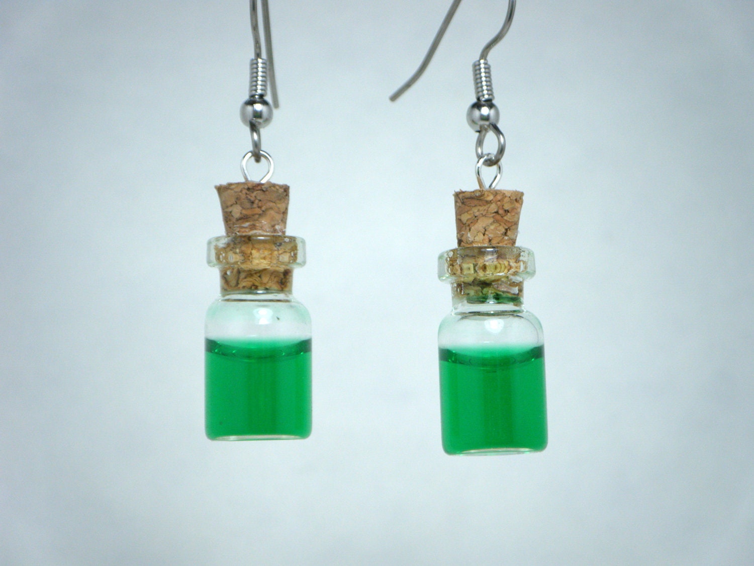 Legend of Zelda Green Potion Earrings
