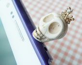 Big skull earphone plug - White