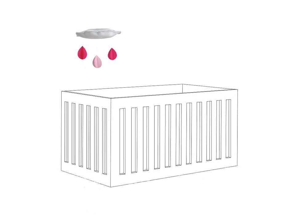 Circle Mobile - Pink Cream Circles - Modern Kids Mobile - Baby Crib Mobile - Baby Pink, Bright Pink and Ivory