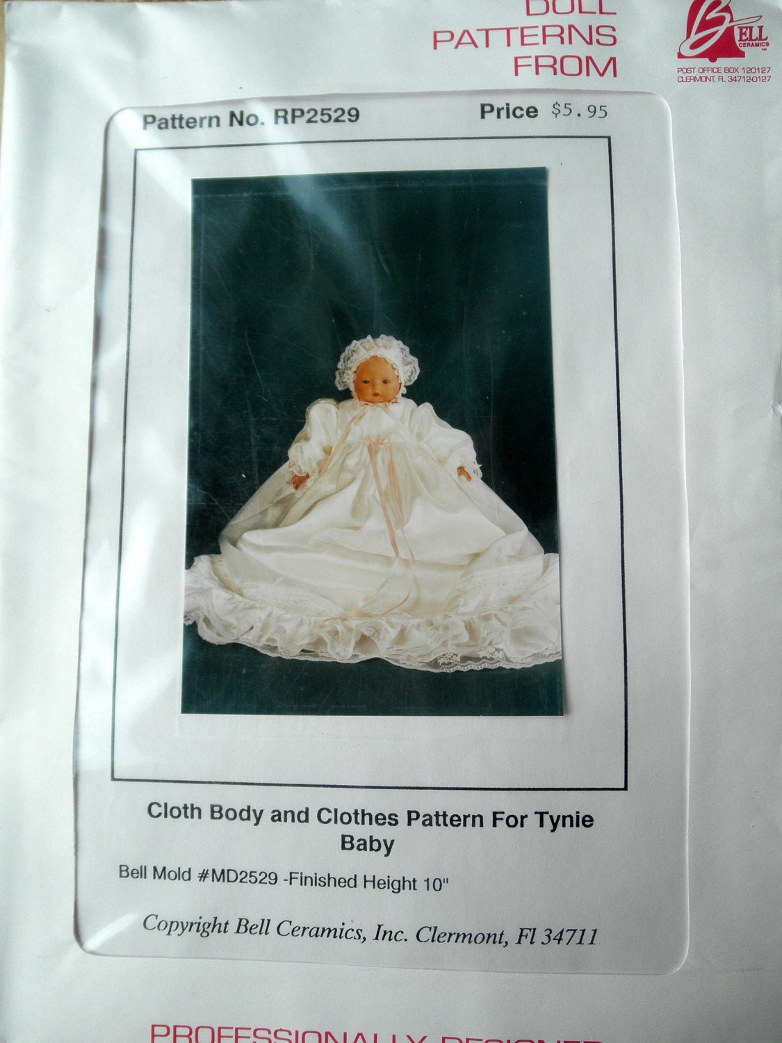 Bell Ceramics Pattern RP2529 - Tynie Doll Christening Dress & Cloth Body Pattern Unused - Porcelain