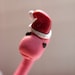 Santa Christmas Ornament Worm - pink ornament, Santa hat, nightcrawler, fisherman gift, gardener gift, set of 3