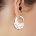 Tribal Fake Gauge Earrings - Leaf drop - White Bone Carvings