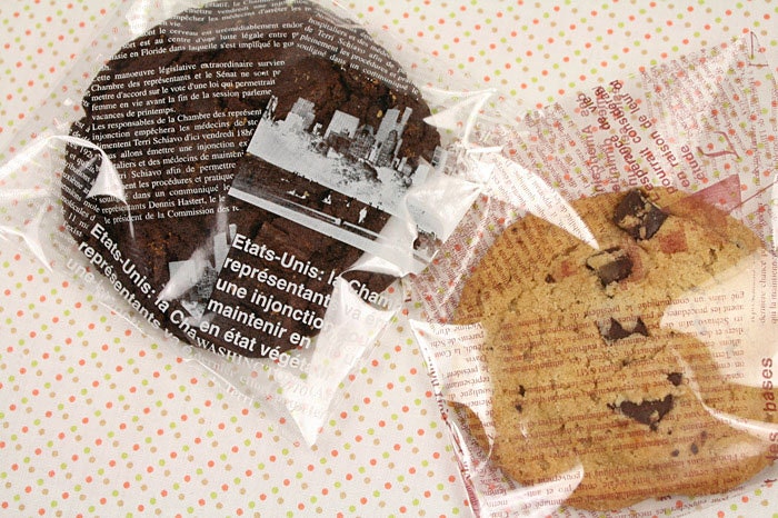 Newspaper Typography  Cookie Bread Cellophane Self Sealing Bags