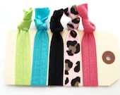 elastic hair ties hair accessories wild colors set of 5