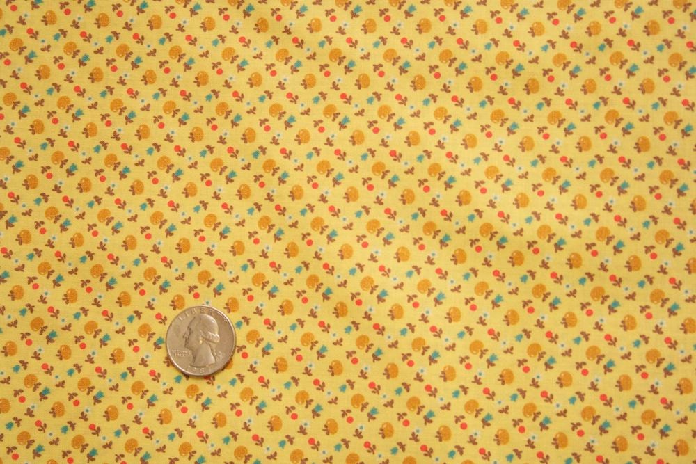 Vintage Acorn Cotton Fabric, 1 yard