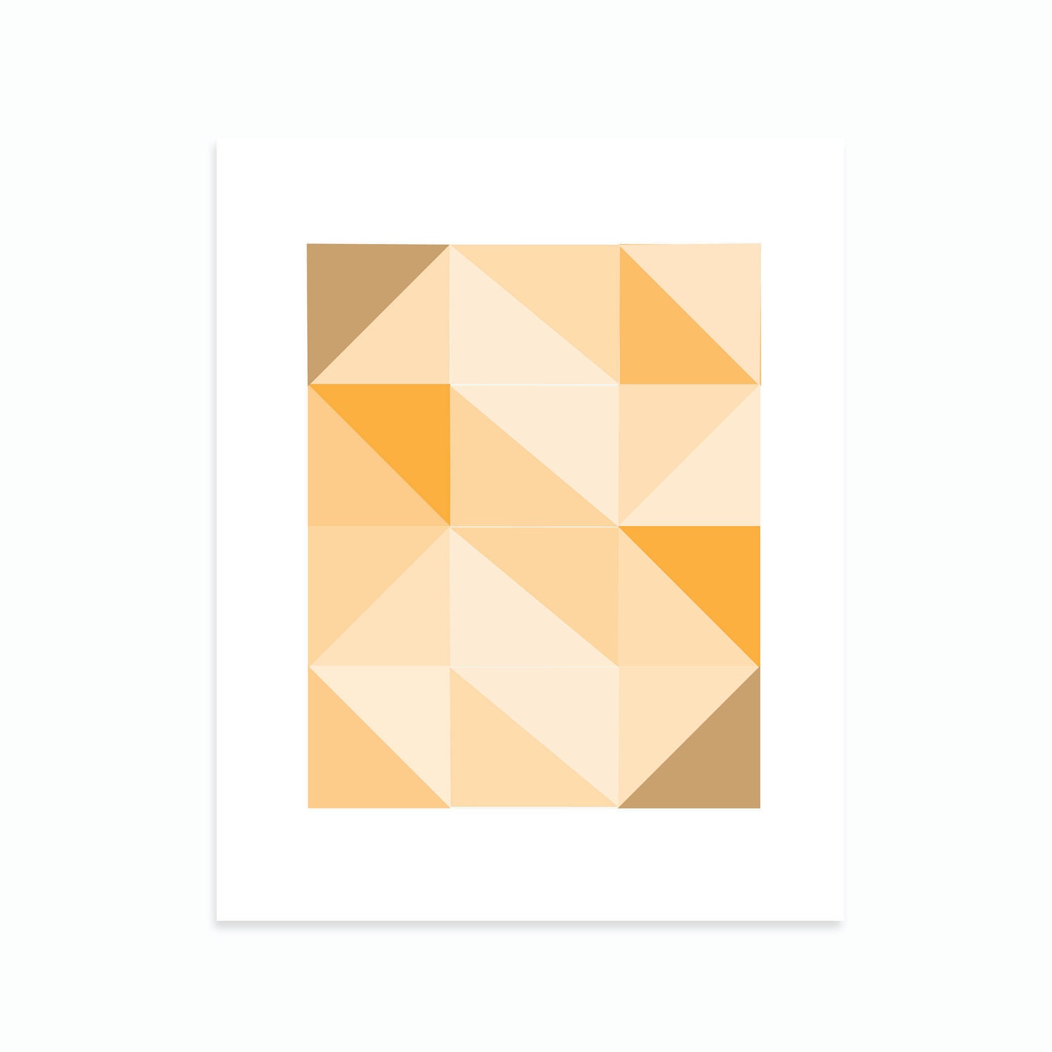 Geometric Abstract Art Wall Art Geometric Patterns Wall Art Orange home decor 8x10 Triangles Squares Art Print Monochrome Shades Of Orange