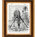 Dictionary art Giraffe Print 2, vintage illustration on upcycled dictionary page, Upcycled Book Print