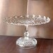 Wedding Cake Stand 14" Vintage Cake Pedestal Stand / Cake Plate Pedestal / Vintage Crystal Glass Truffle Pedestal / Cupcake Stand
