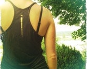 tencel racer back tank black
