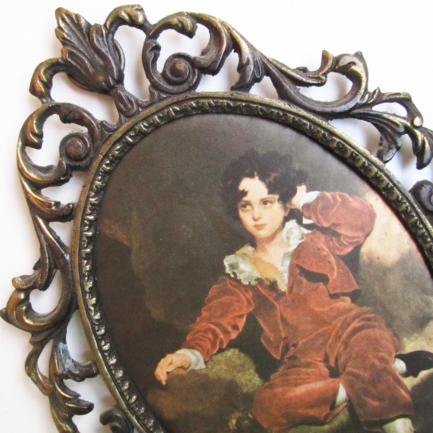 BEAUTIFUL picture with ornate FRAME, use for home decor, wall decor, altered art.