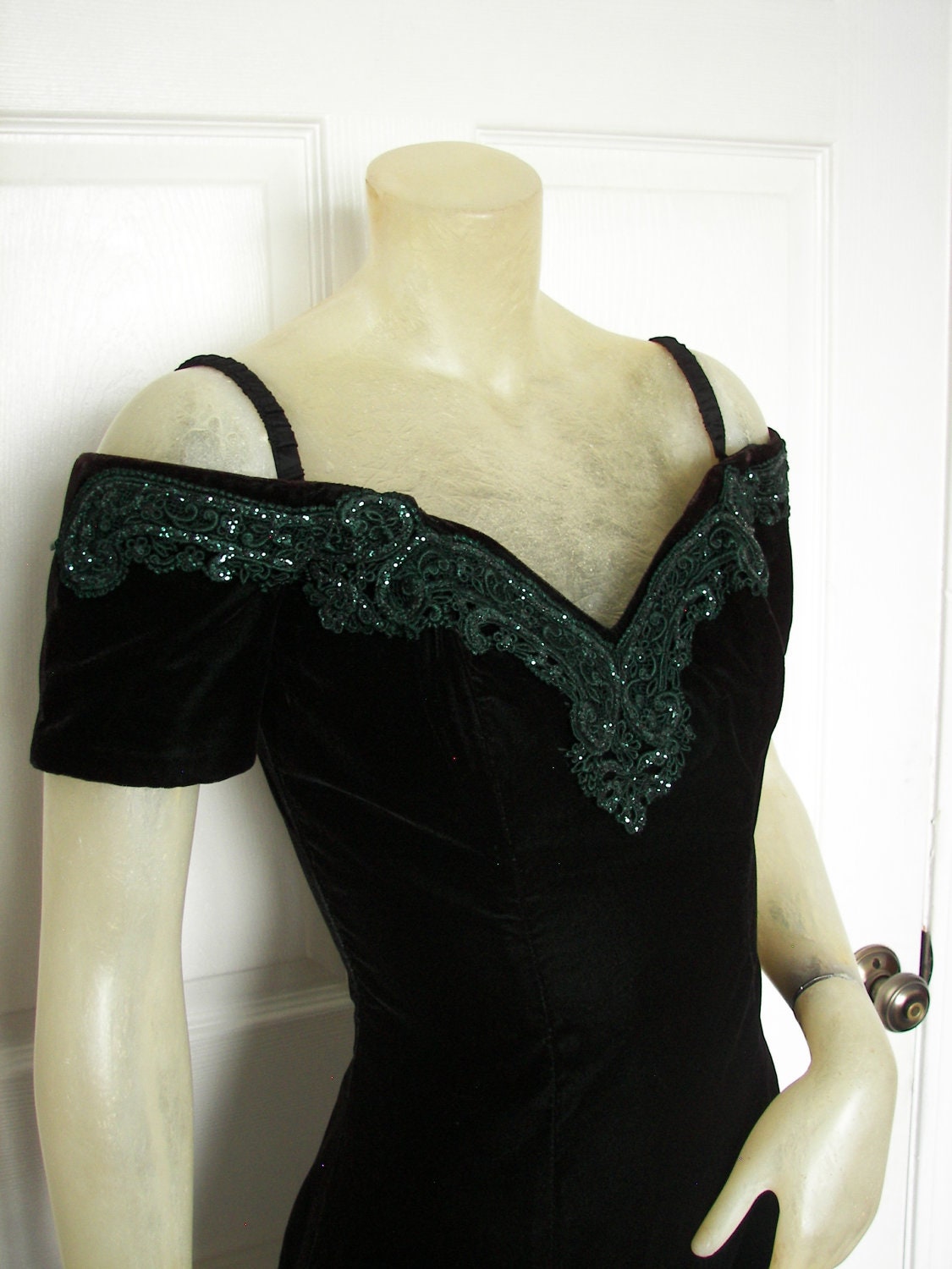 Emerald Party Dress - Velvet - Small